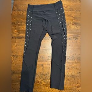 Lululemon Women's Speed Tight Leggings Black Sequin Dot Reflective